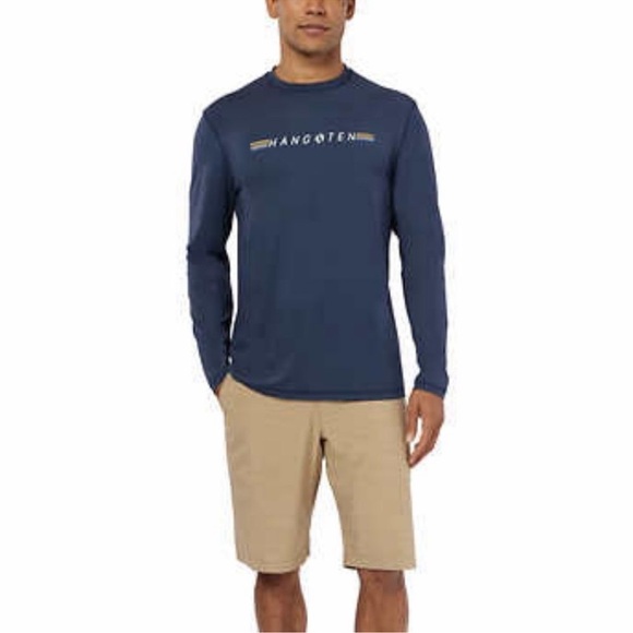 Hang Ten Men’s Large Long Sleeve Sun Tee Shirt UPF 50+ Protection Fishing Camp - Picture 1 of 8